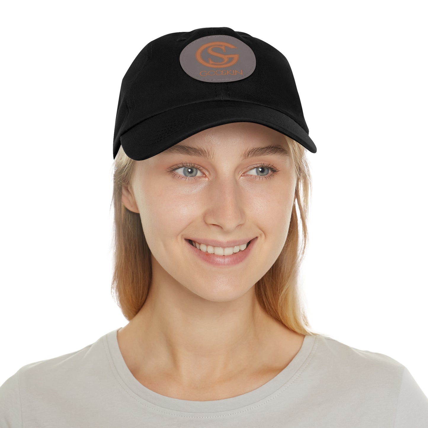 GODSKIN Dad Hat with Leather Patch (Round)