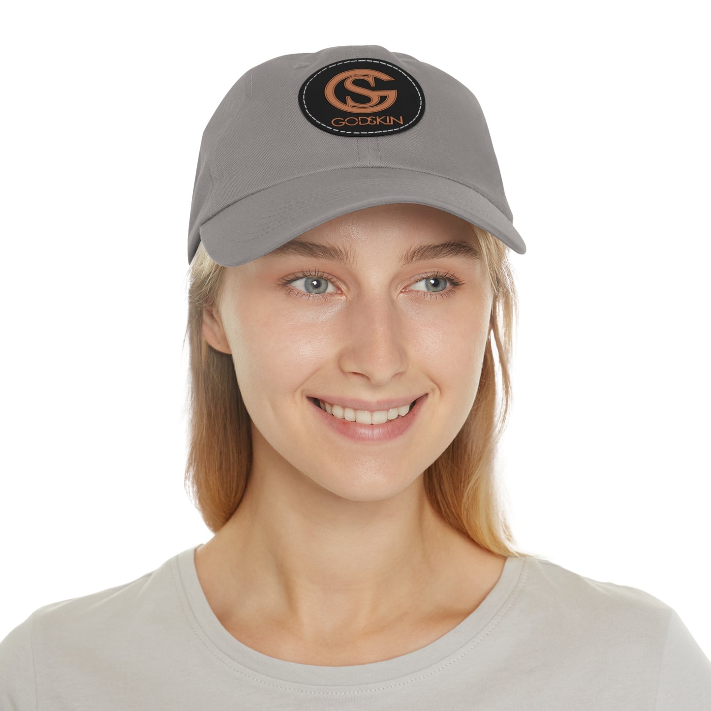 GODSKIN Dad Hat with Leather Patch (Round)