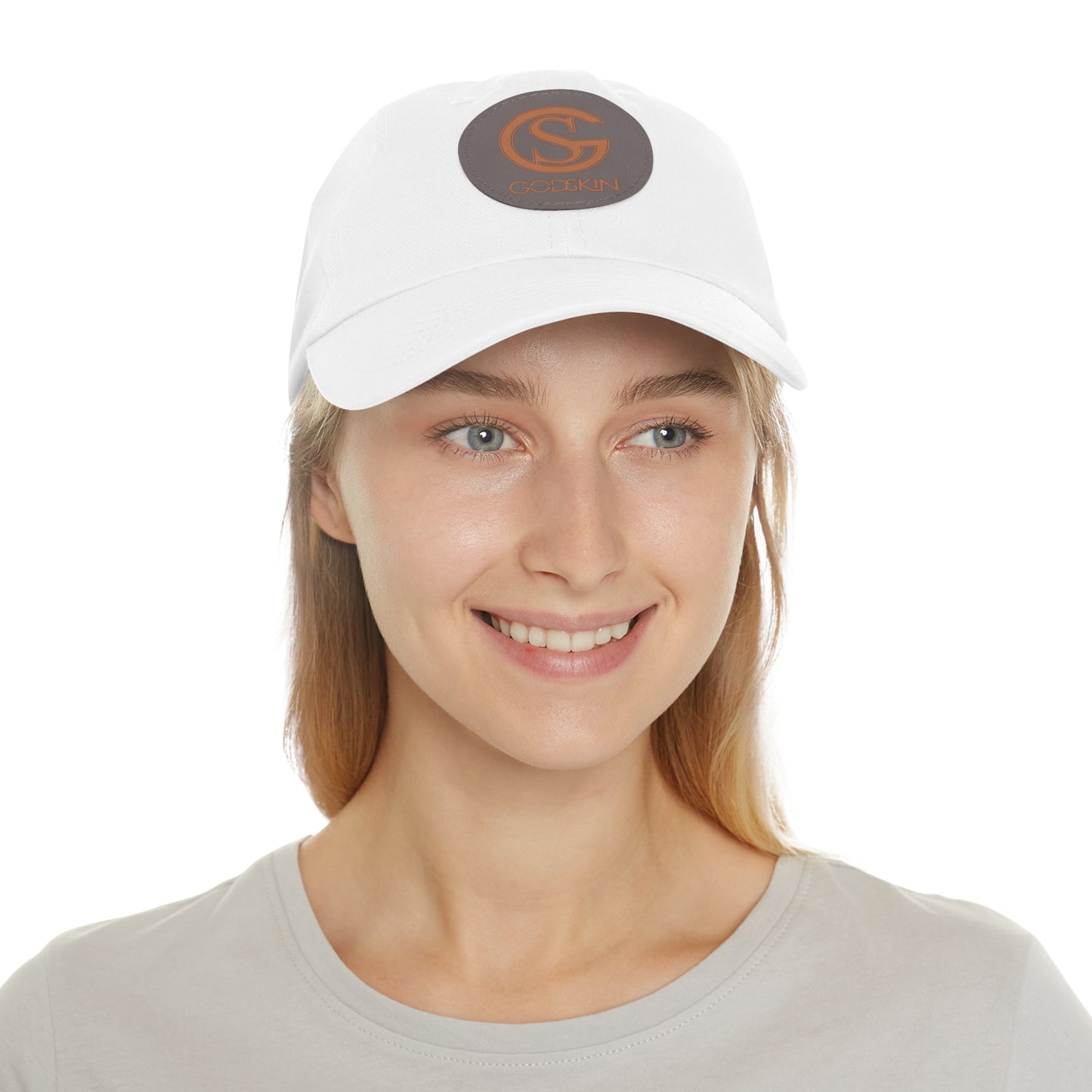 GODSKIN Dad Hat with Leather Patch (Round)