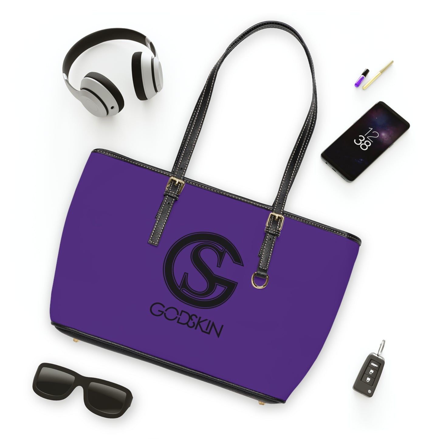 GODSKIN Purple Leather Shoulder Bag