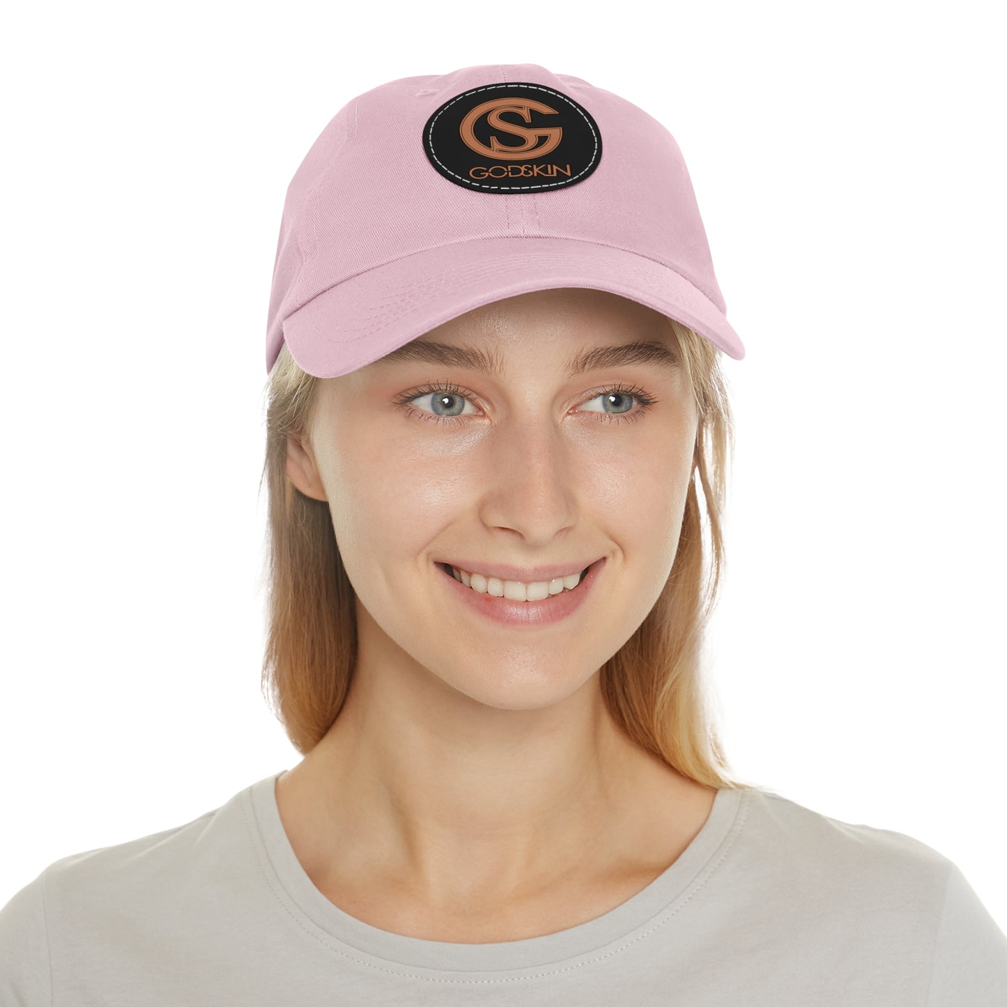 GODSKIN Dad Hat with Leather Patch (Round)