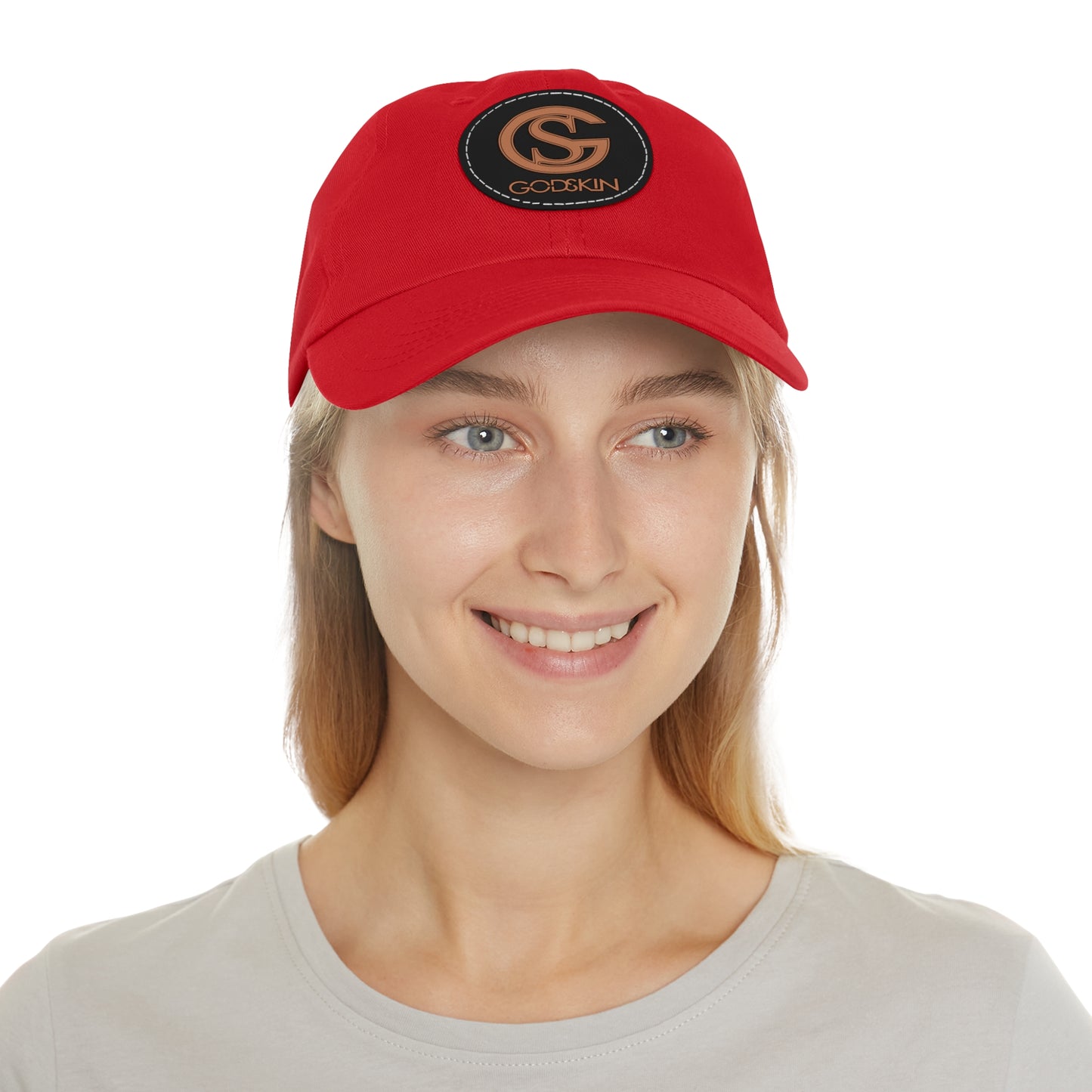 GODSKIN Dad Hat with Leather Patch (Round)