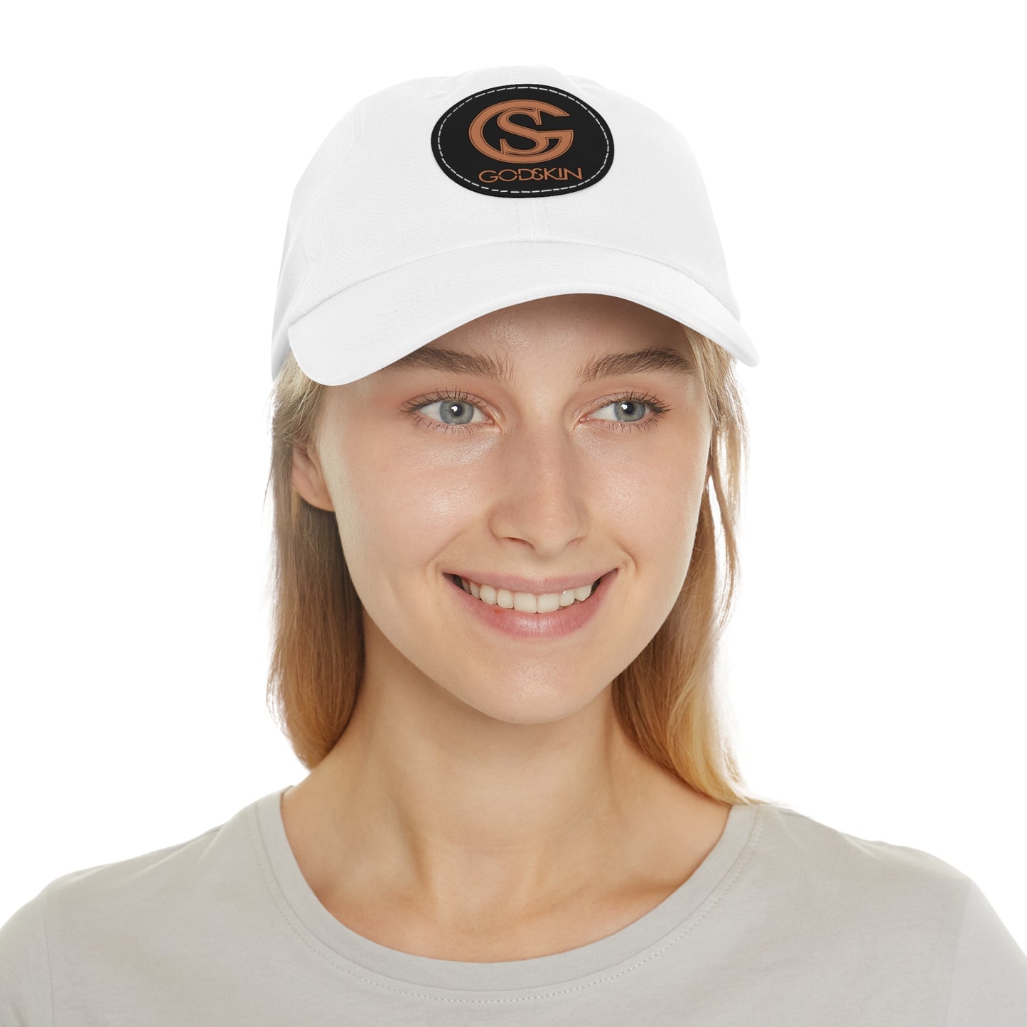 GODSKIN Dad Hat with Leather Patch (Round)