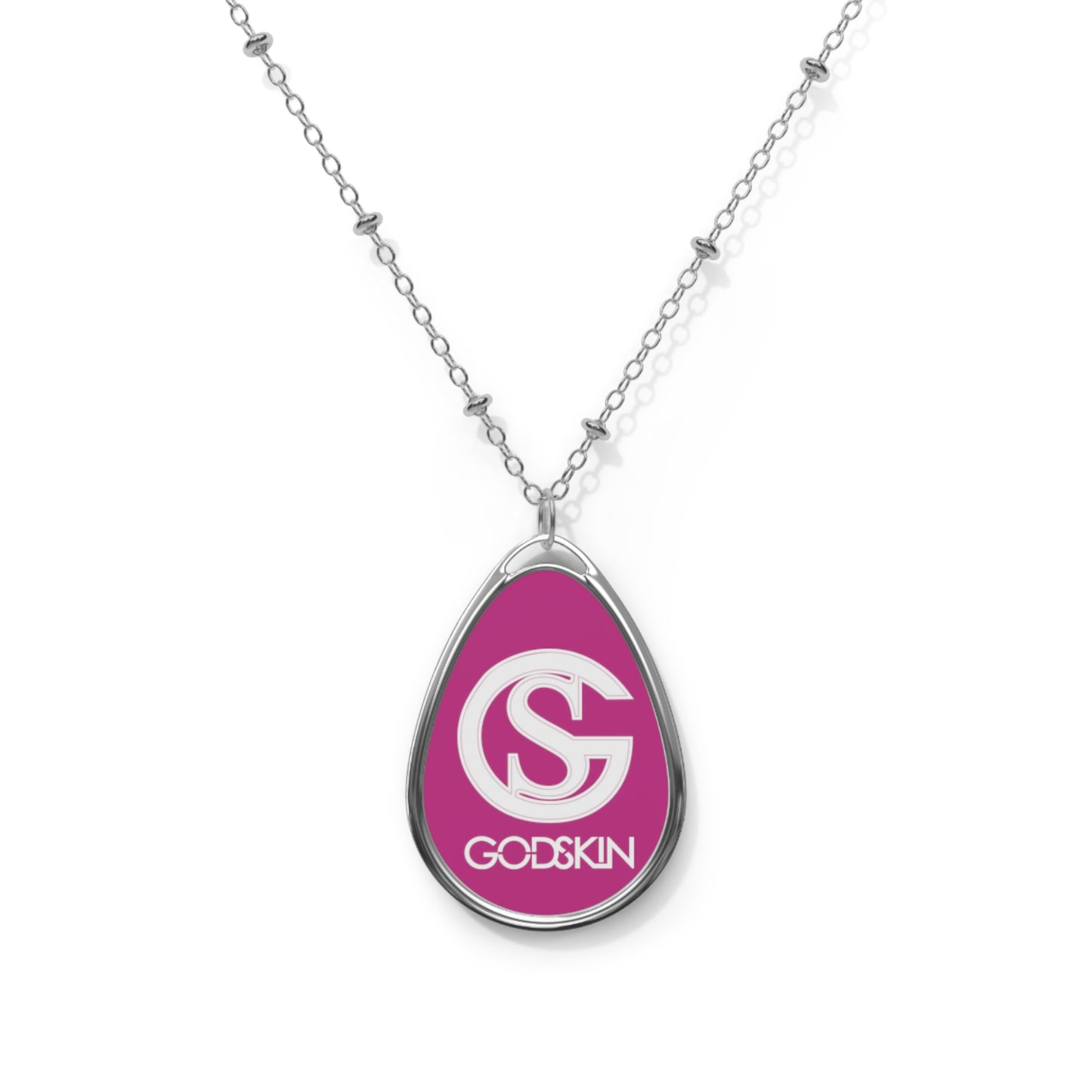 GODSKIN White Logo Oval Necklace