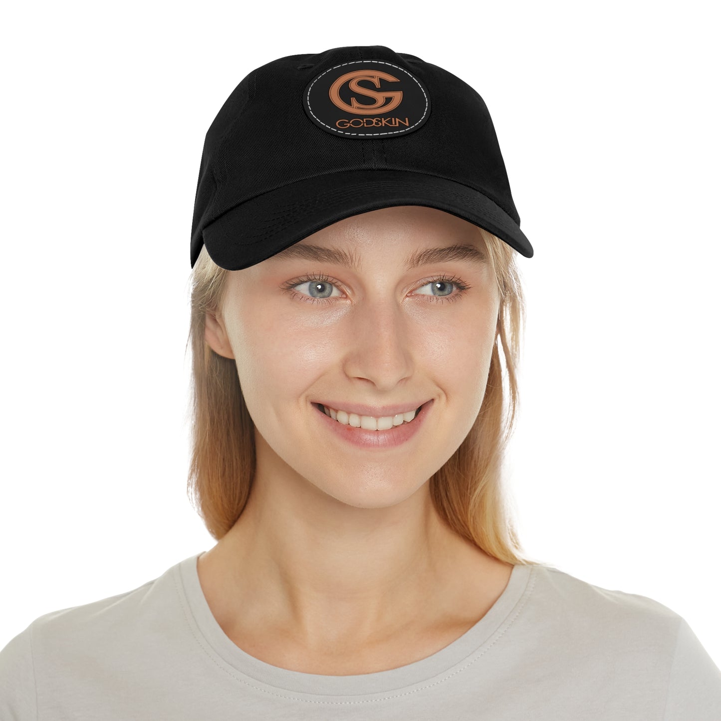 GODSKIN Dad Hat with Leather Patch (Round)