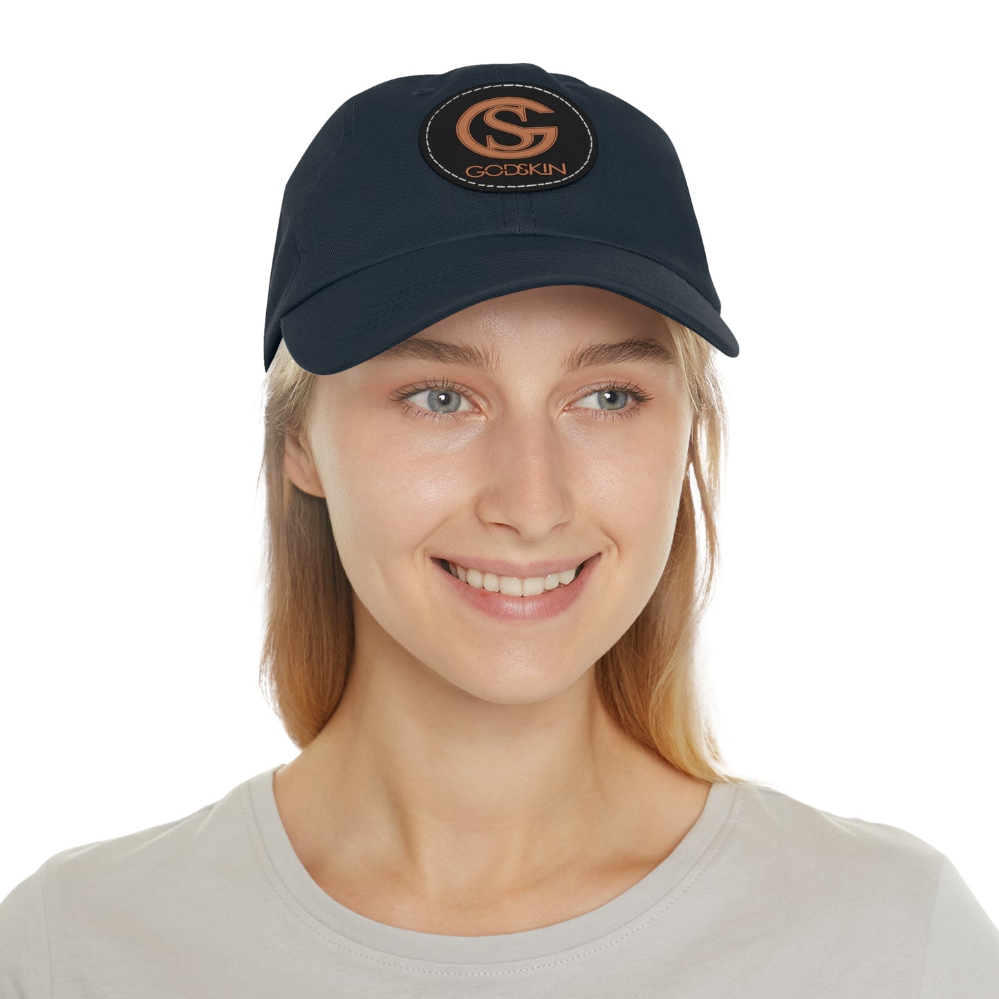 GODSKIN Dad Hat with Leather Patch (Round)