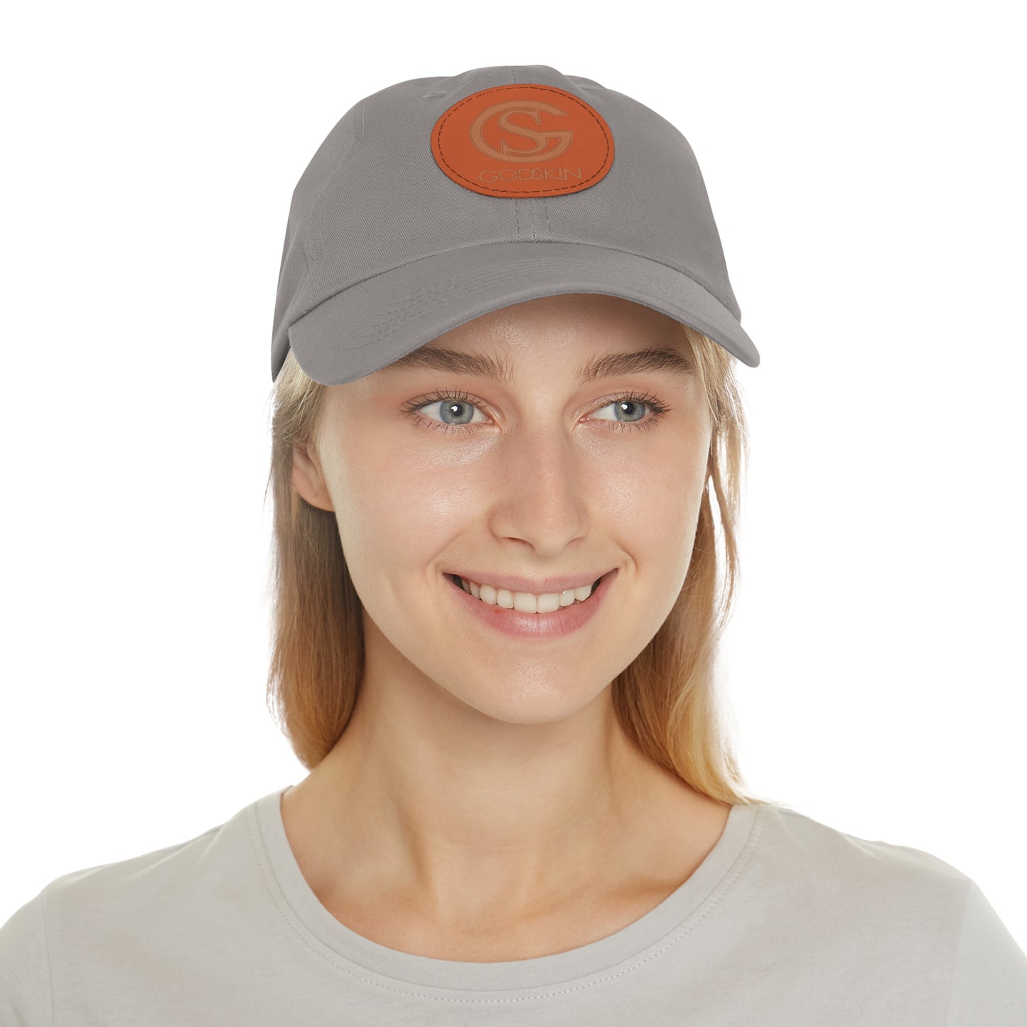 GODSKIN Dad Hat with Leather Patch (Round)