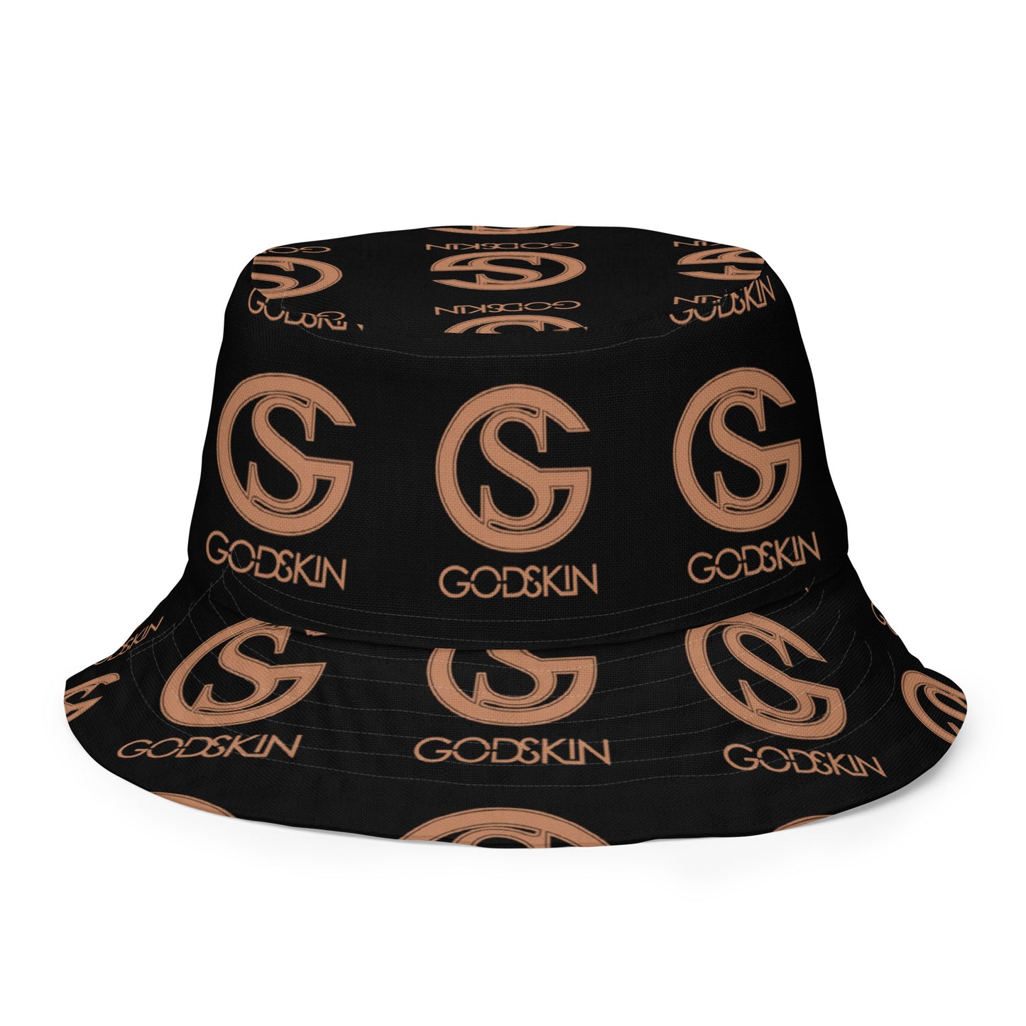 GODSKIN Logo Black Reversible Bucket Hat