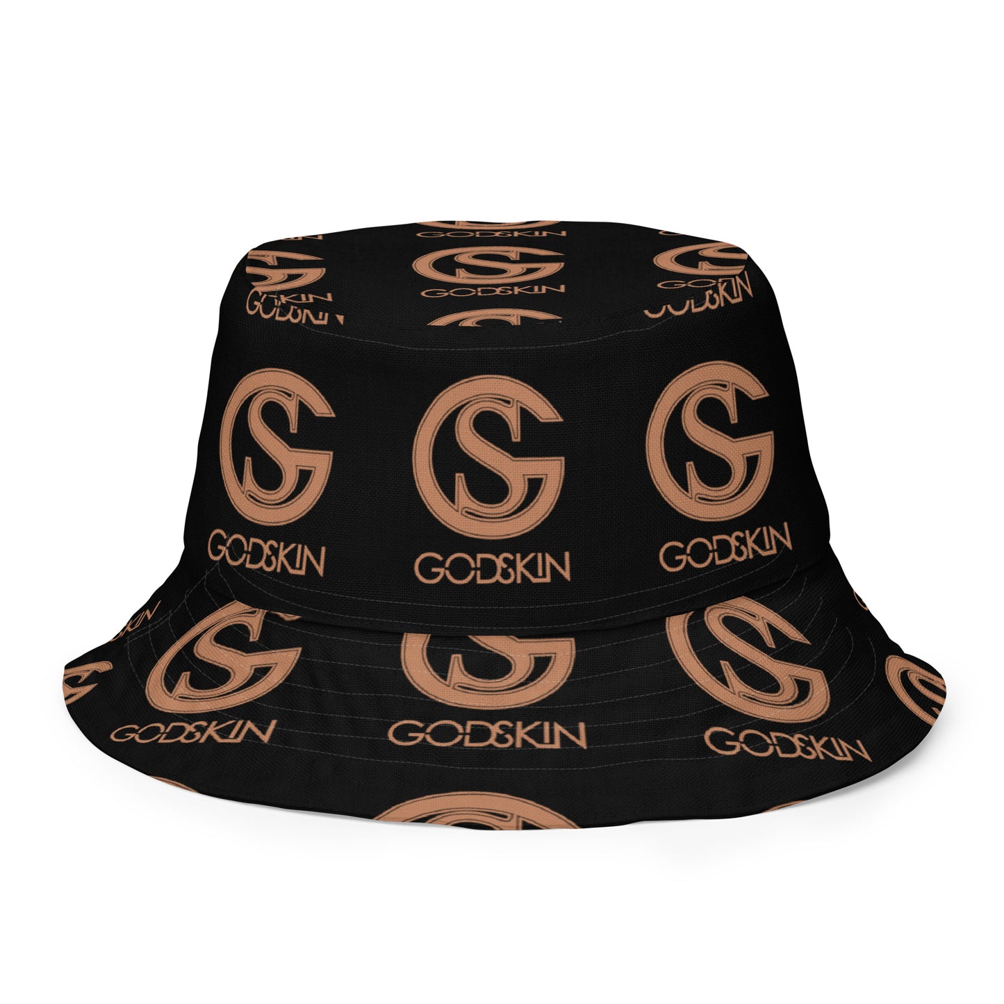 GODSKIN Logo Black Reversible Bucket Hat