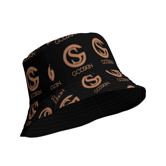 GODSKIN Logo Black Reversible Bucket Hat