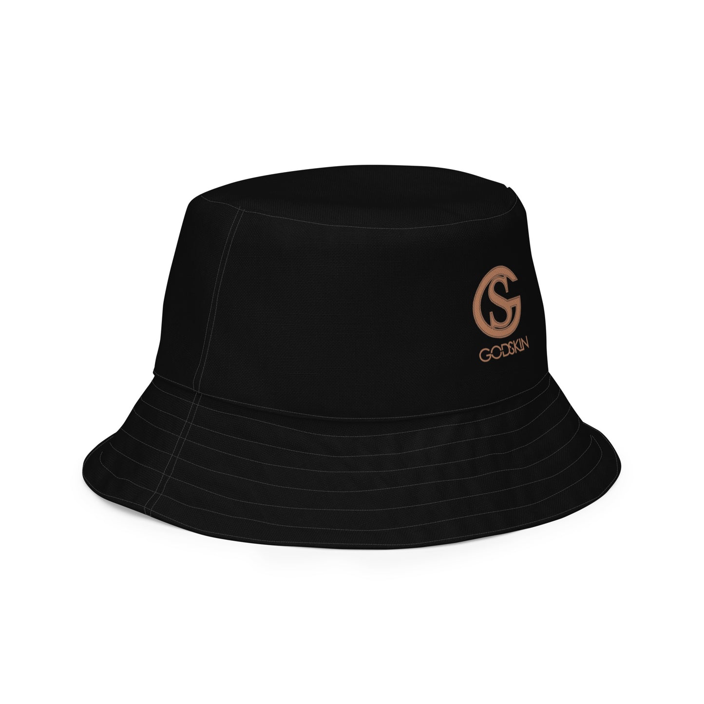 GODSKIN Logo Black Reversible Bucket Hat
