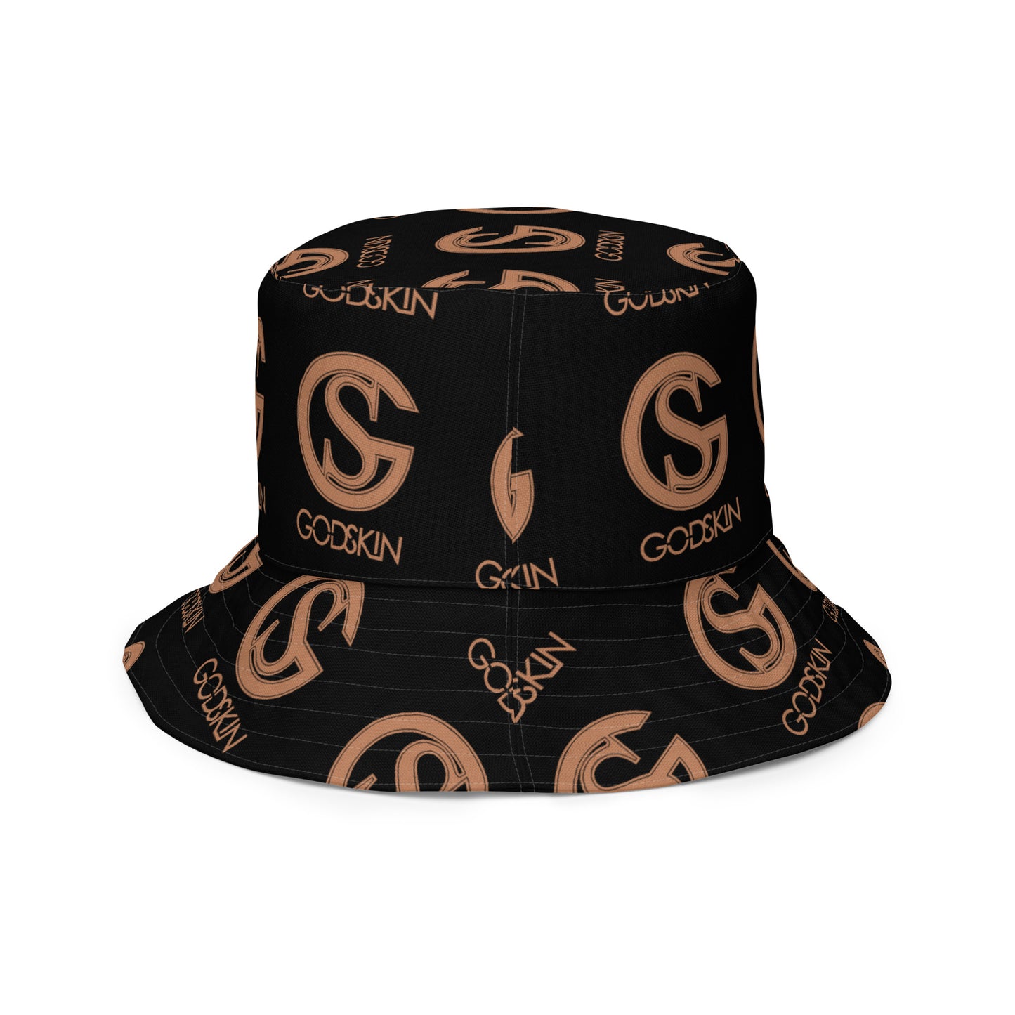 GODSKIN Logo Black Reversible Bucket Hat