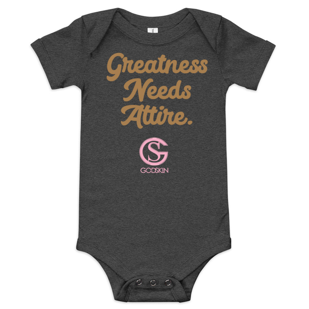 GODSKIN Greatness Needs Attire" Baby short sleeve one piece