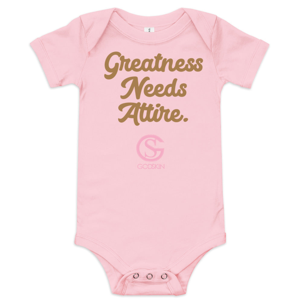 GODSKIN Greatness Needs Attire" Baby short sleeve one piece