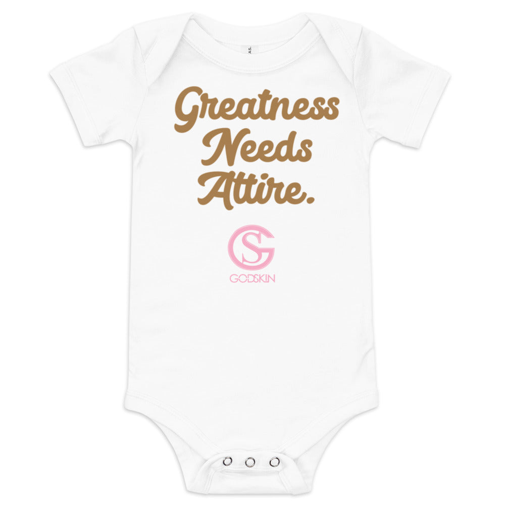 GODSKIN Greatness Needs Attire" Baby short sleeve one piece