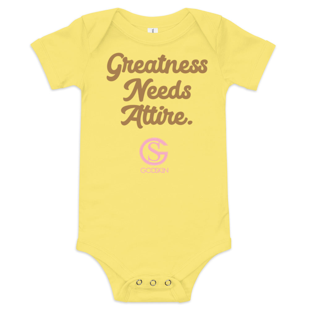 GODSKIN Greatness Needs Attire" Baby short sleeve one piece