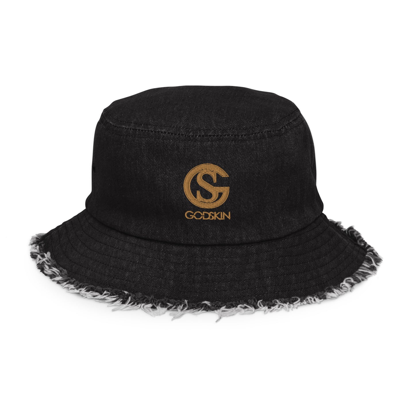 Godskin Embroidered Custom Denim Bucket Hat