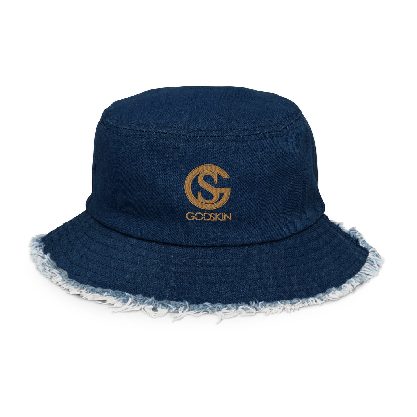 Godskin Embroidered Custom Denim Bucket Hat