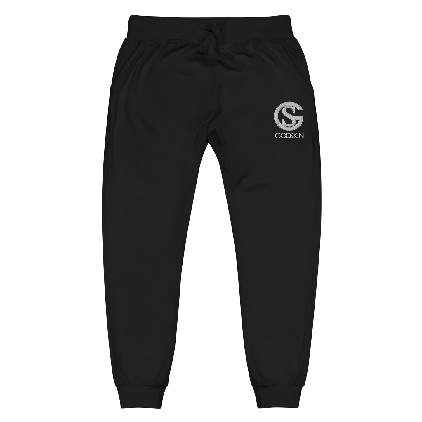 Godskin Custom Embroidered Logo(White) Fleece Sweatpants