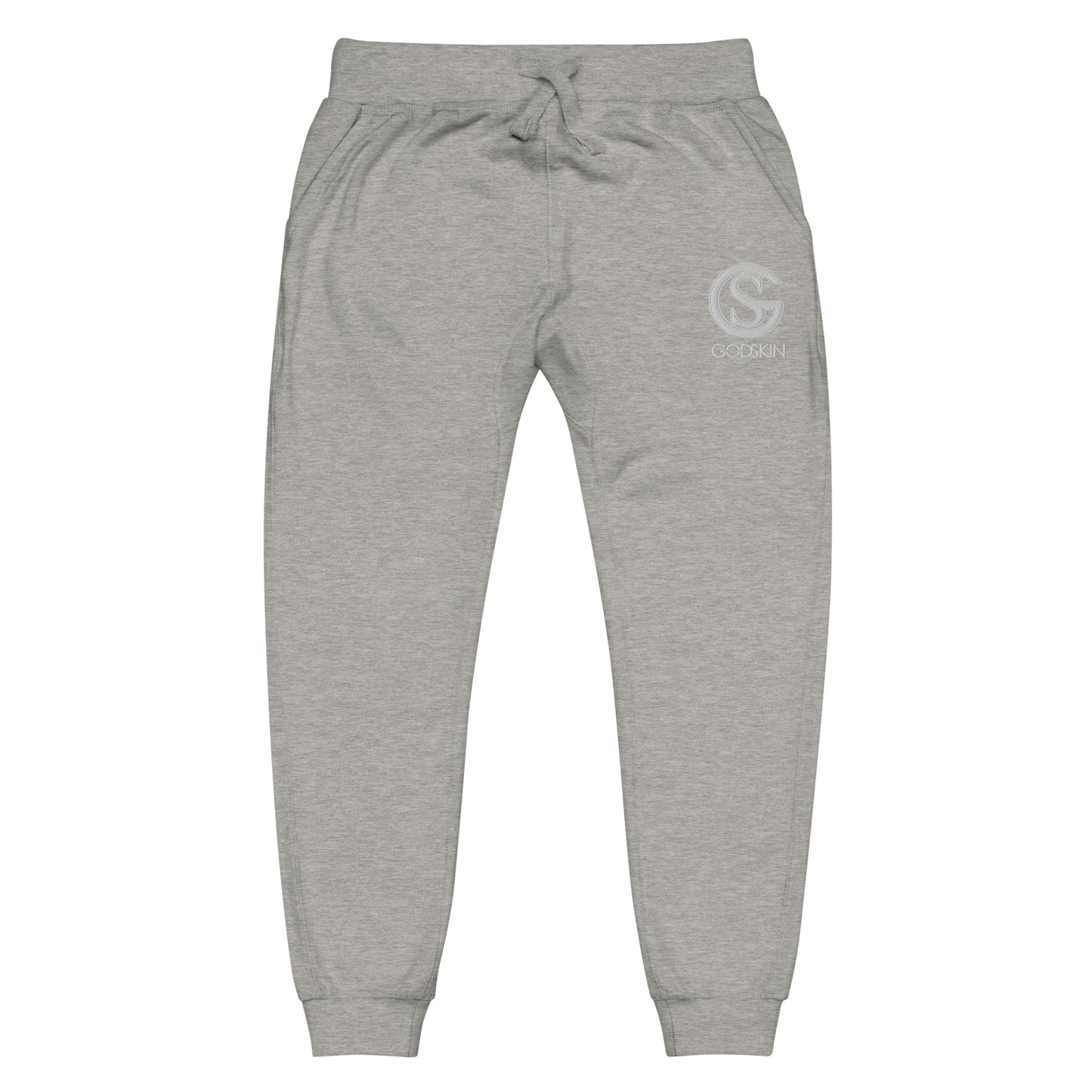 Godskin Custom Embroidered Logo(White) Fleece Sweatpants