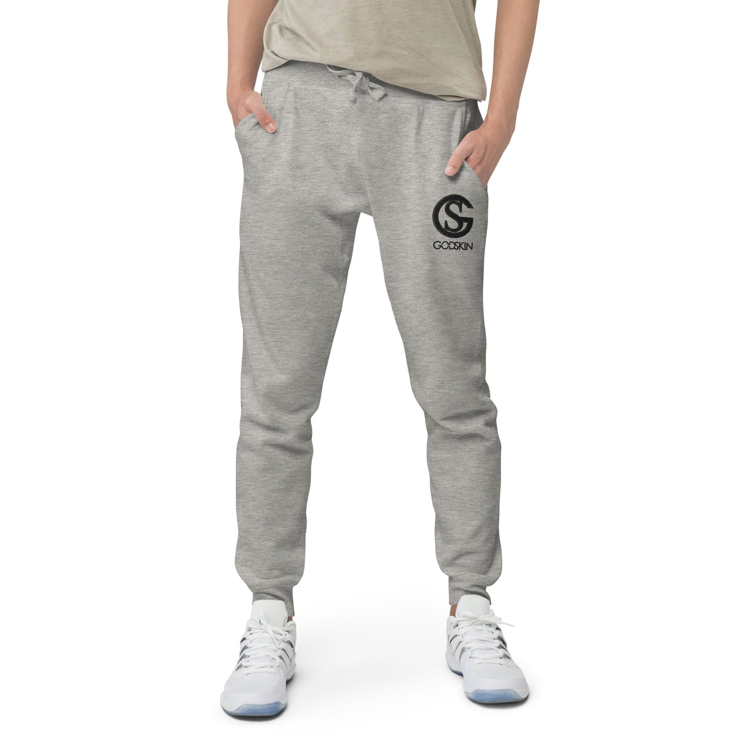 Godskin Custom Embroidered Logo(Black) Fleece Sweatpants