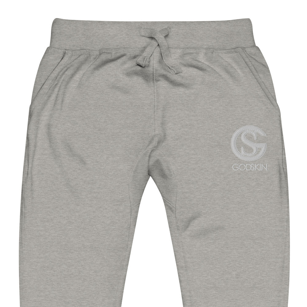 Godskin Custom Embroidered Logo(White) Fleece Sweatpants