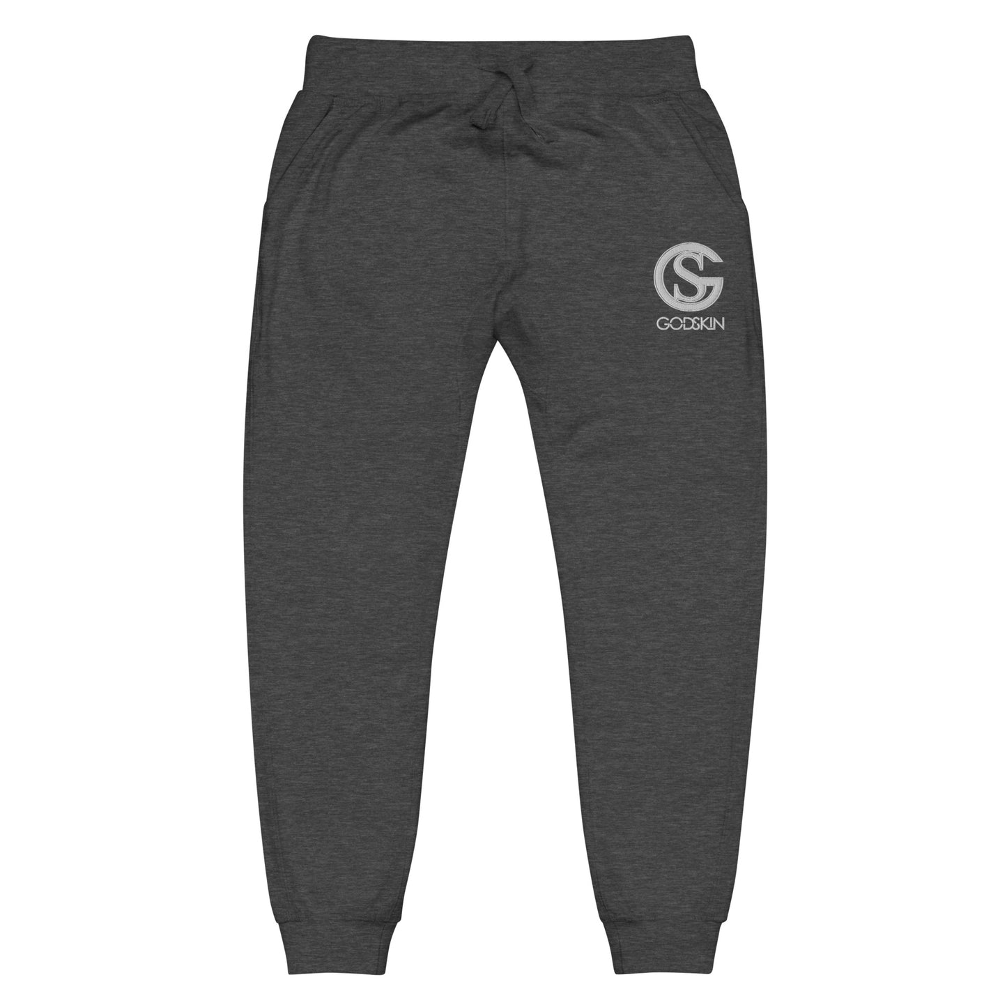 Godskin Custom Embroidered Logo(White) Fleece Sweatpants