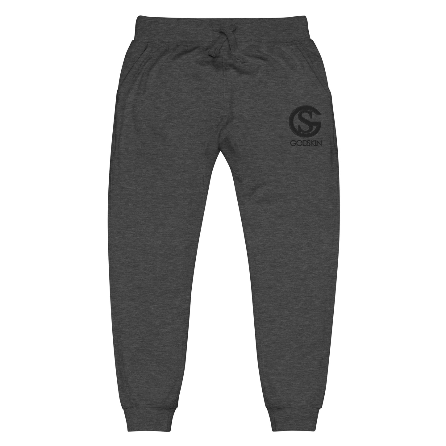 Godskin Custom Embroidered Logo(Black) Fleece Sweatpants