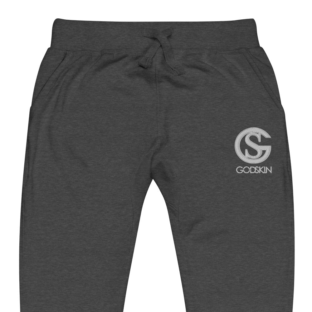 Godskin Custom Embroidered Logo(White) Fleece Sweatpants