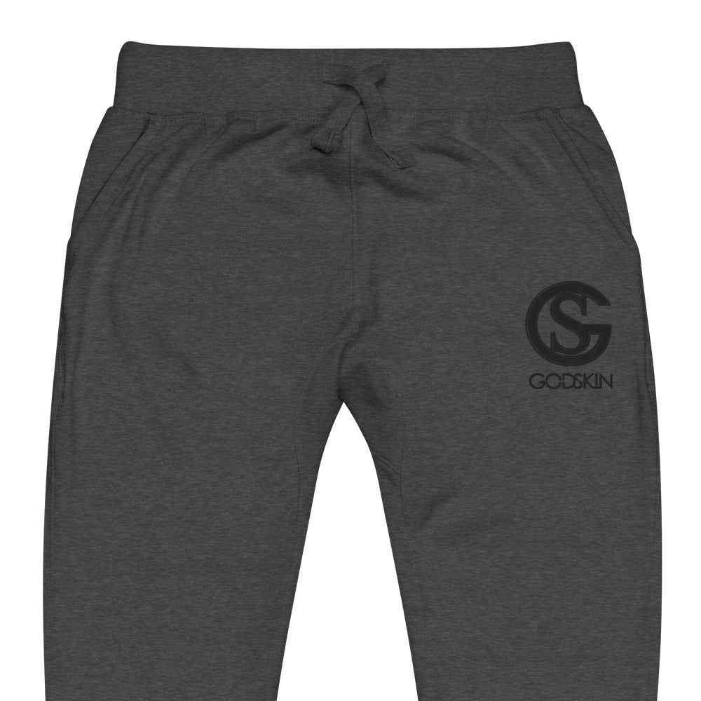 Godskin Custom Embroidered Logo(Black) Fleece Sweatpants