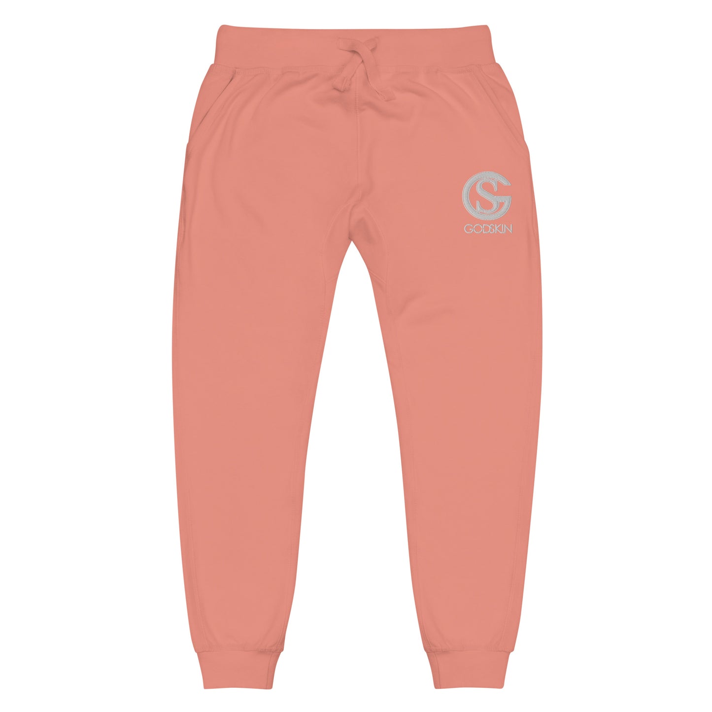 Godskin Custom Embroidered Logo(White) Fleece Sweatpants