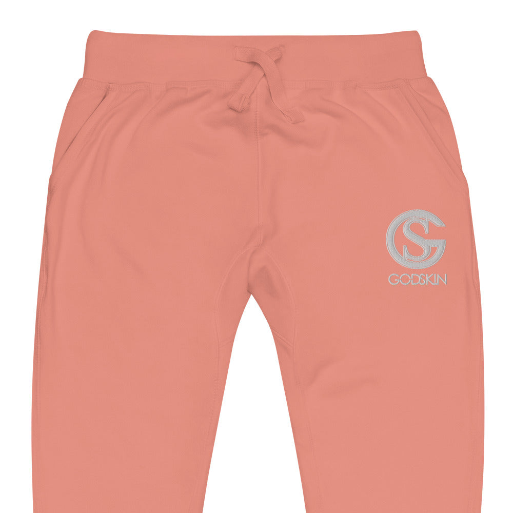 Godskin Custom Embroidered Logo(White) Fleece Sweatpants