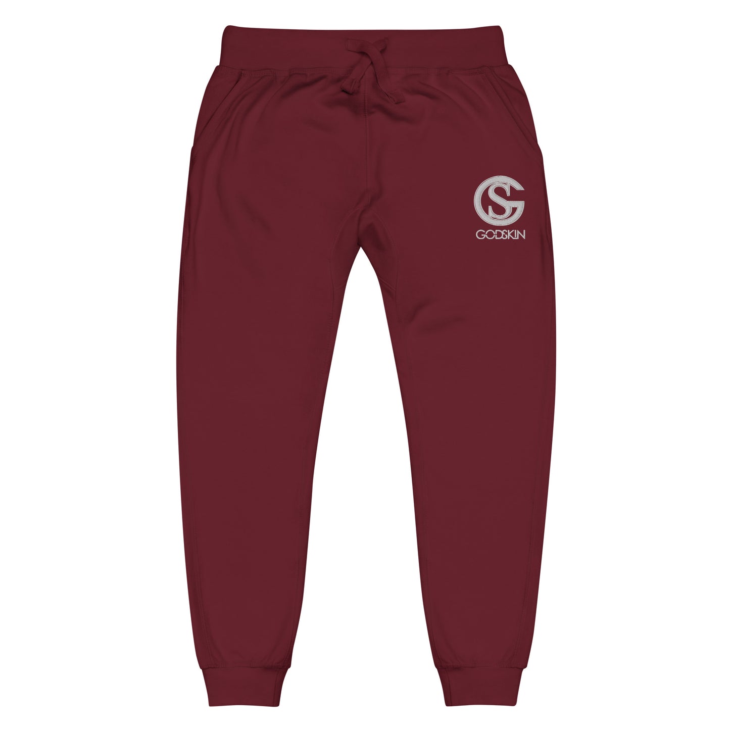 Godskin Custom Embroidered Logo(White) Fleece Sweatpants