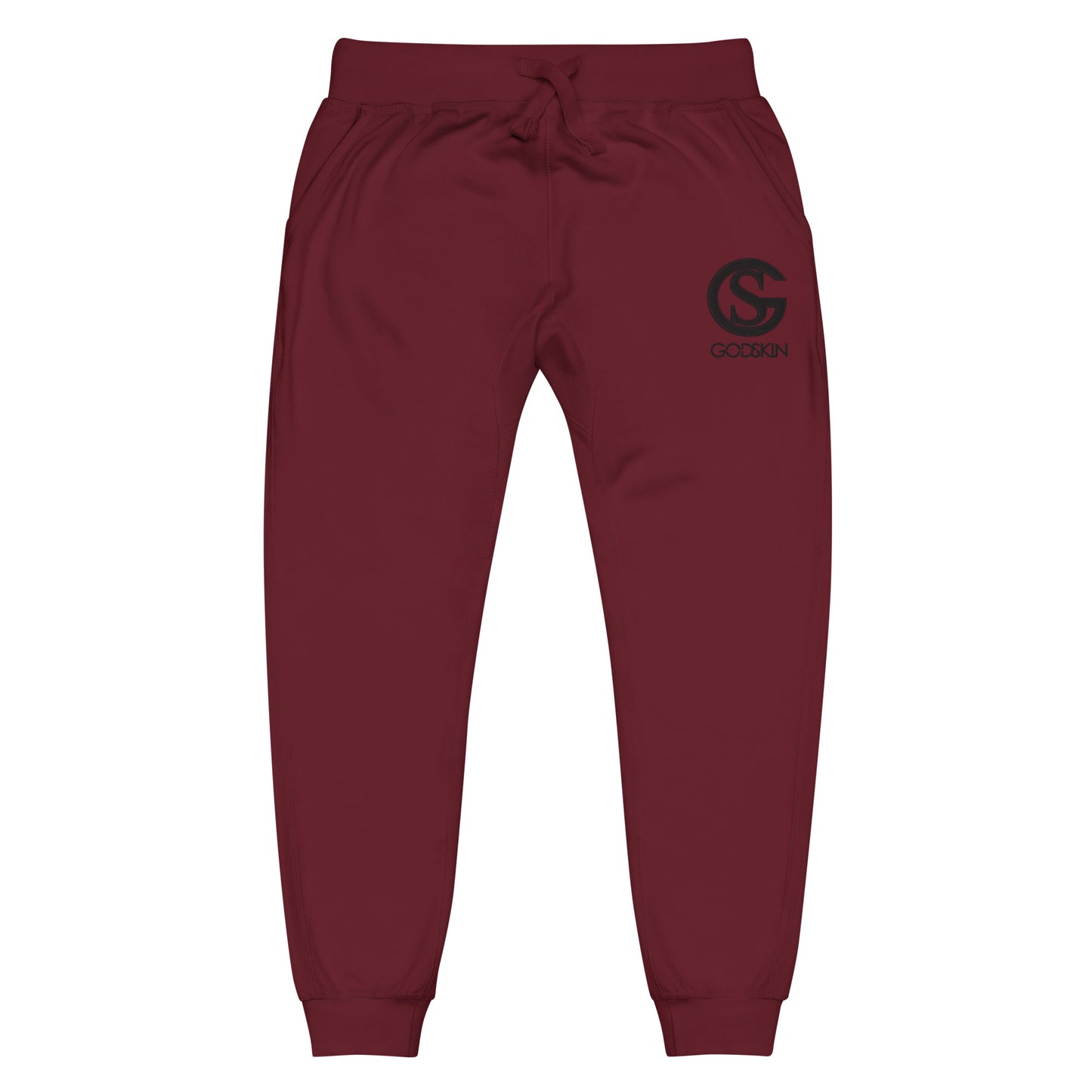 Godskin Custom Embroidered Logo(Black) Fleece Sweatpants