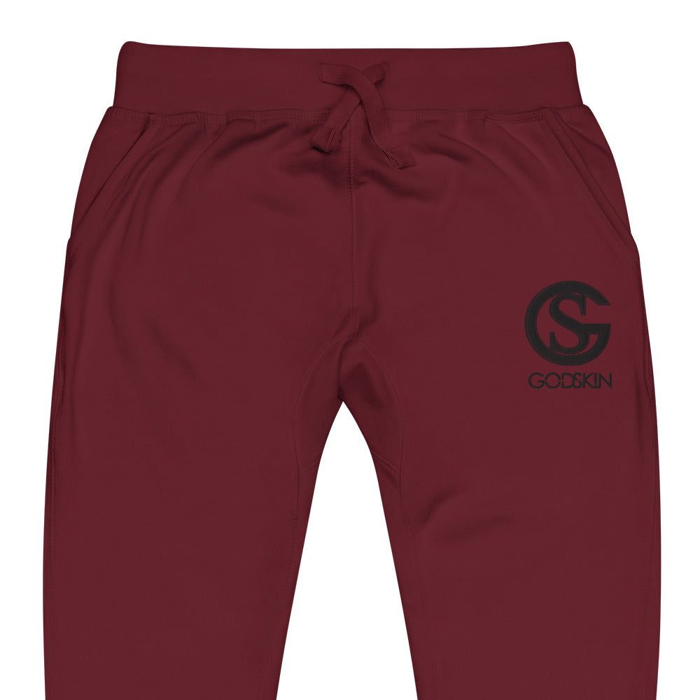Godskin Custom Embroidered Logo(Black) Fleece Sweatpants