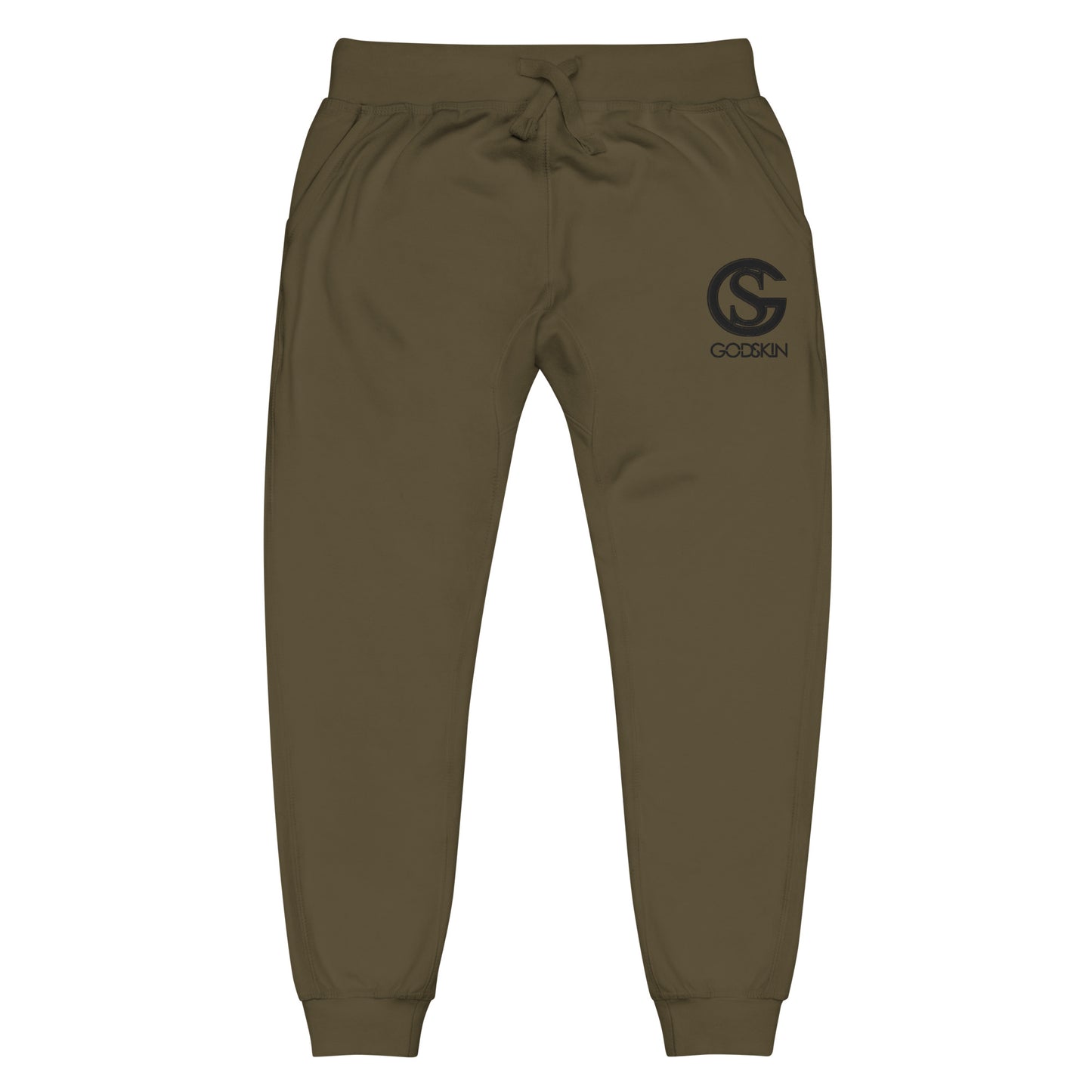 Godskin Custom Embroidered Logo(Black) Fleece Sweatpants