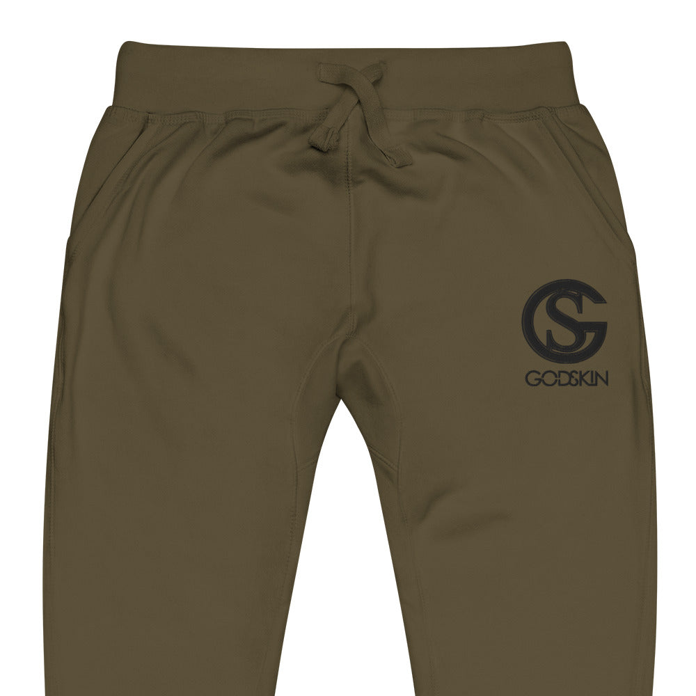 Godskin Custom Embroidered Logo(Black) Fleece Sweatpants