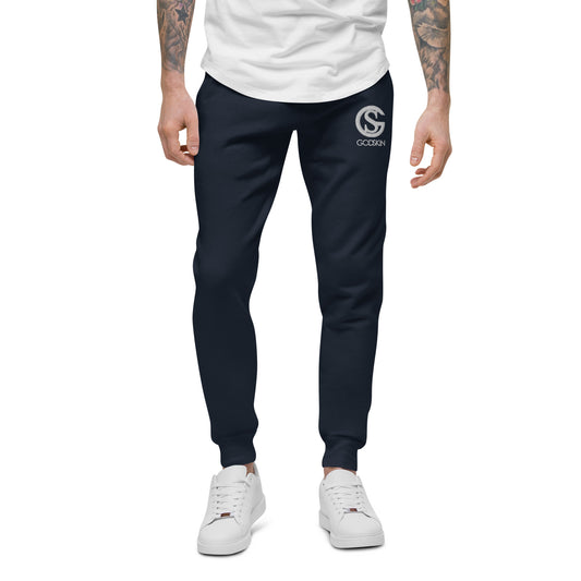 Godskin Custom Embroidered Logo(White) Fleece Sweatpants