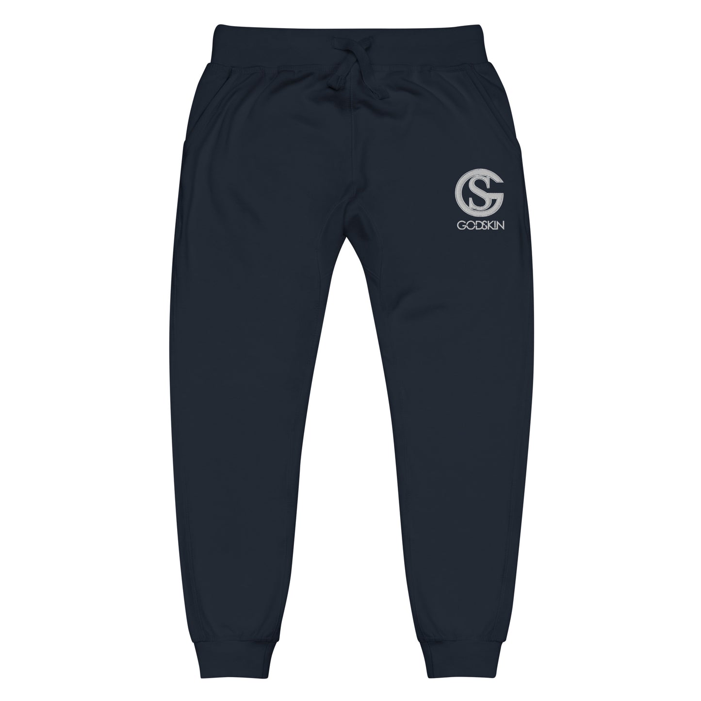 Godskin Custom Embroidered Logo(White) Fleece Sweatpants