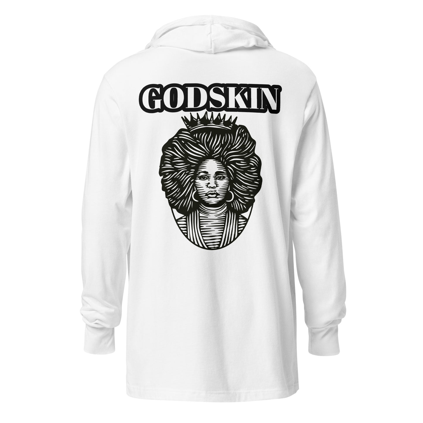 Godskin Embroidered (white) Logo Hooded Long-Sleeve Tee