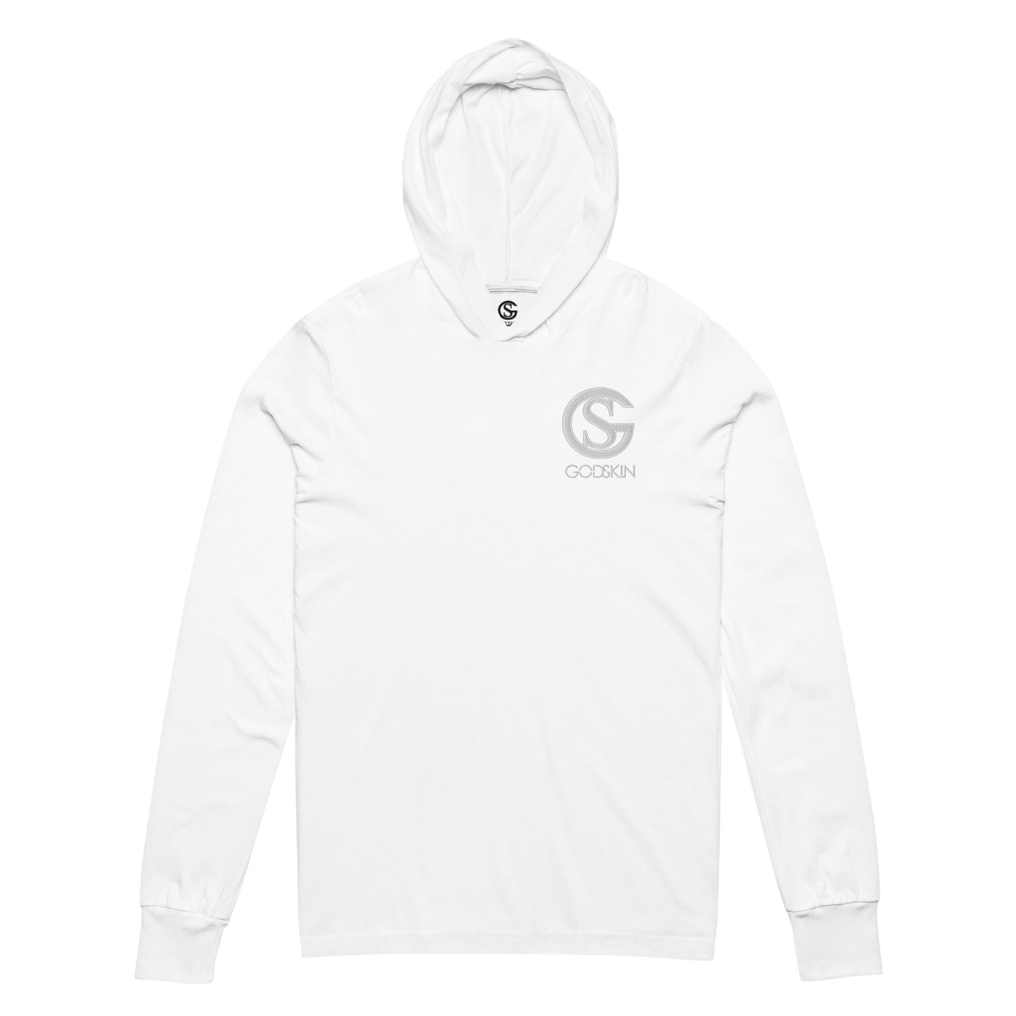 Godskin Embroidered (white) Logo Hooded Long-Sleeve Tee