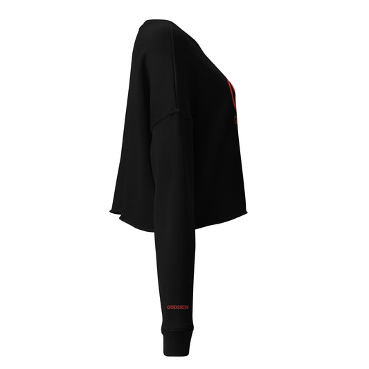 Godskin Embroidered Custom Crop Sweatshirt