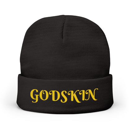 Godskin Embroidered Knit Beanie