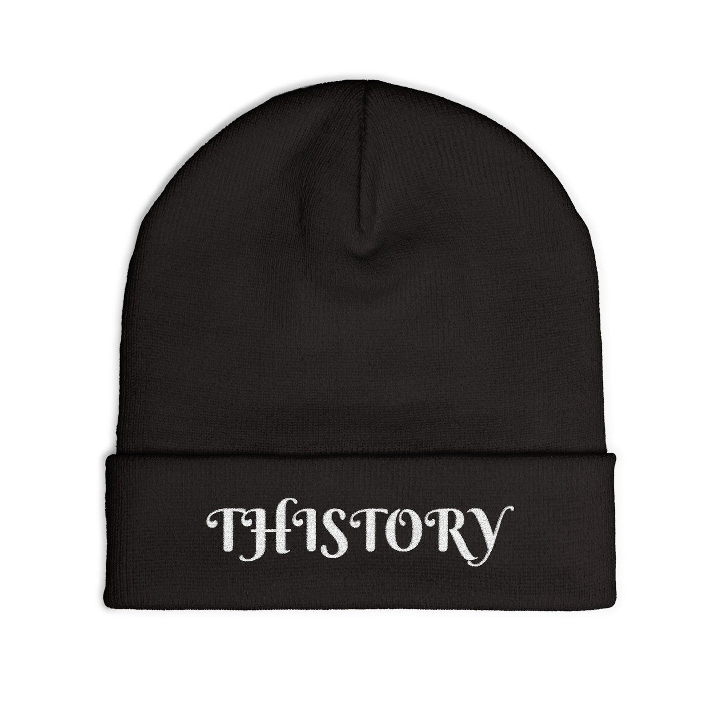 Godskin "Thistory" White Embroidered Knit Beanie