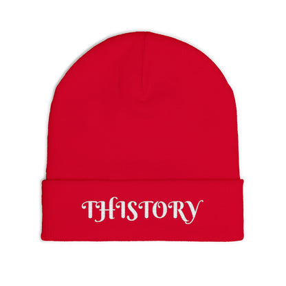 Godskin "Thistory" White Embroidered Knit Beanie