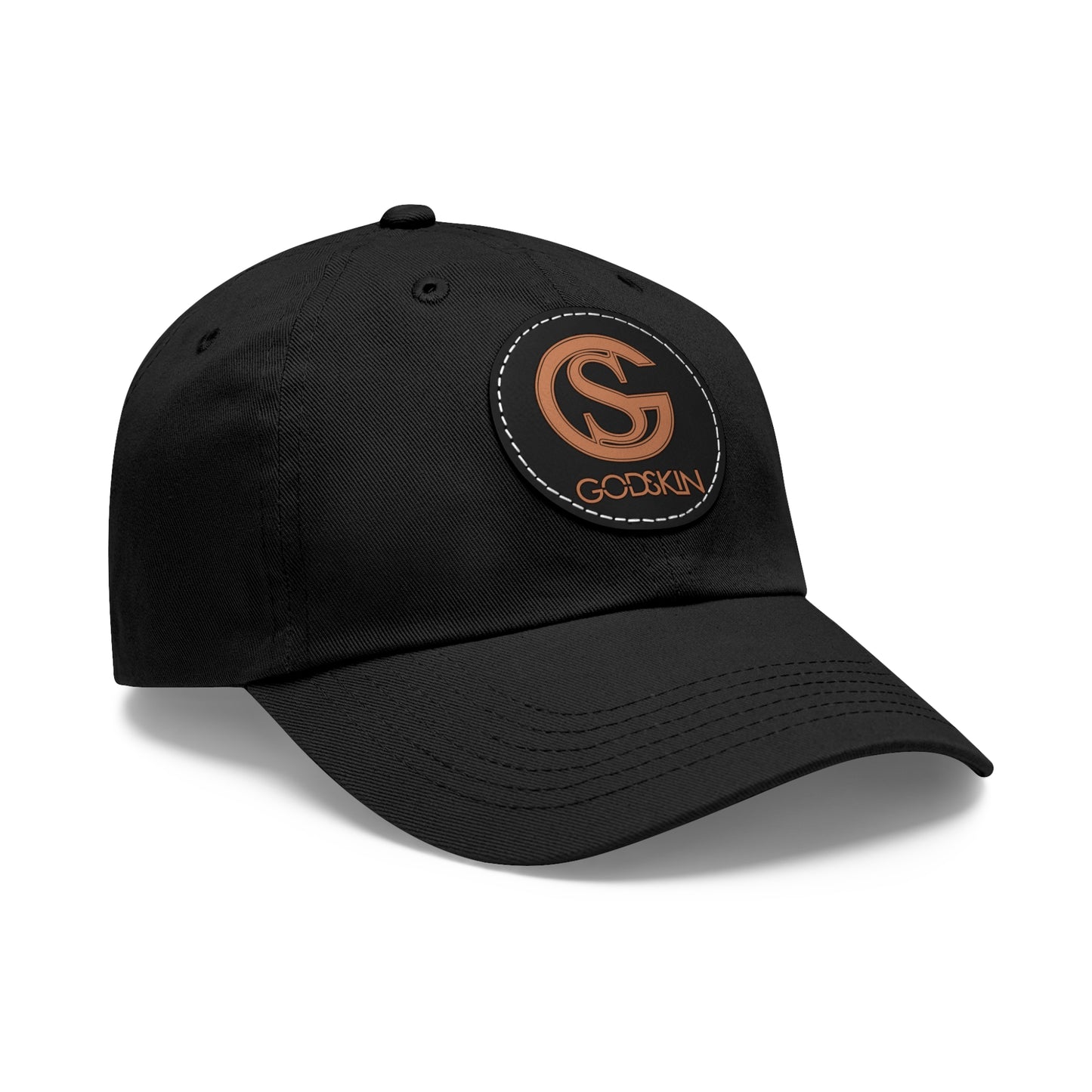 GODSKIN Dad Hat with Leather Patch (Round)