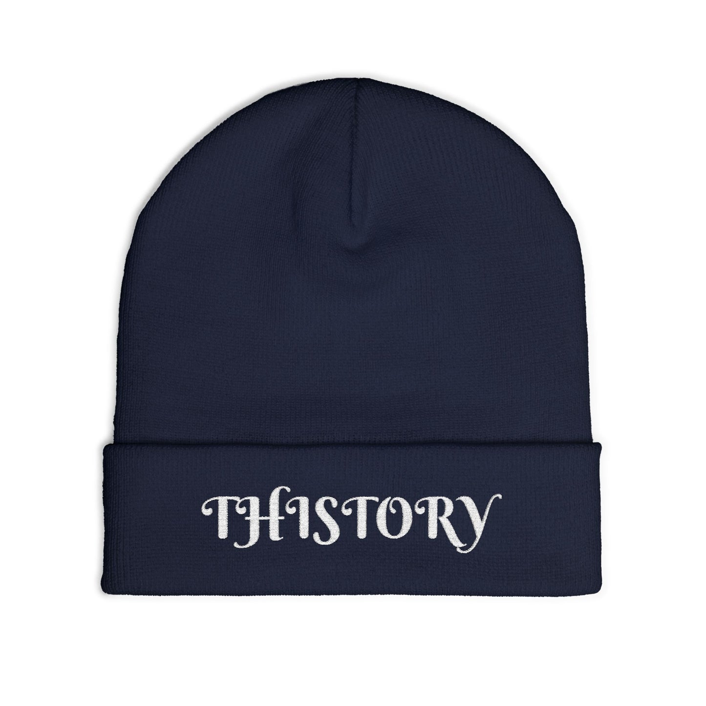 Godskin "Thistory" White Embroidered Knit Beanie