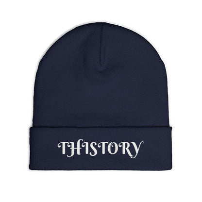 Godskin "Thistory" White Embroidered Knit Beanie