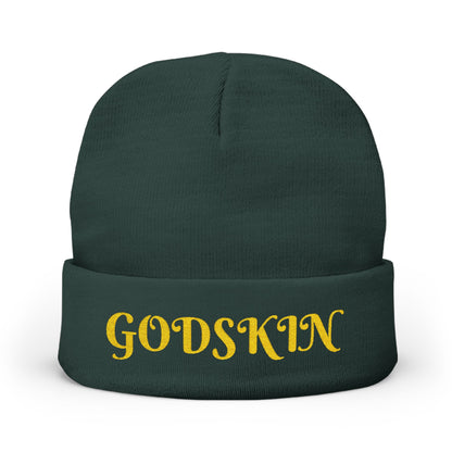 Godskin Embroidered Knit Beanie