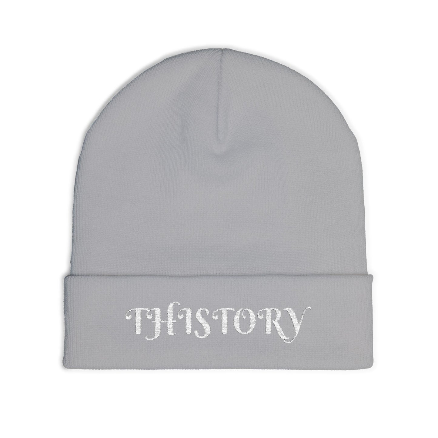 Godskin "Thistory" White Embroidered Knit Beanie